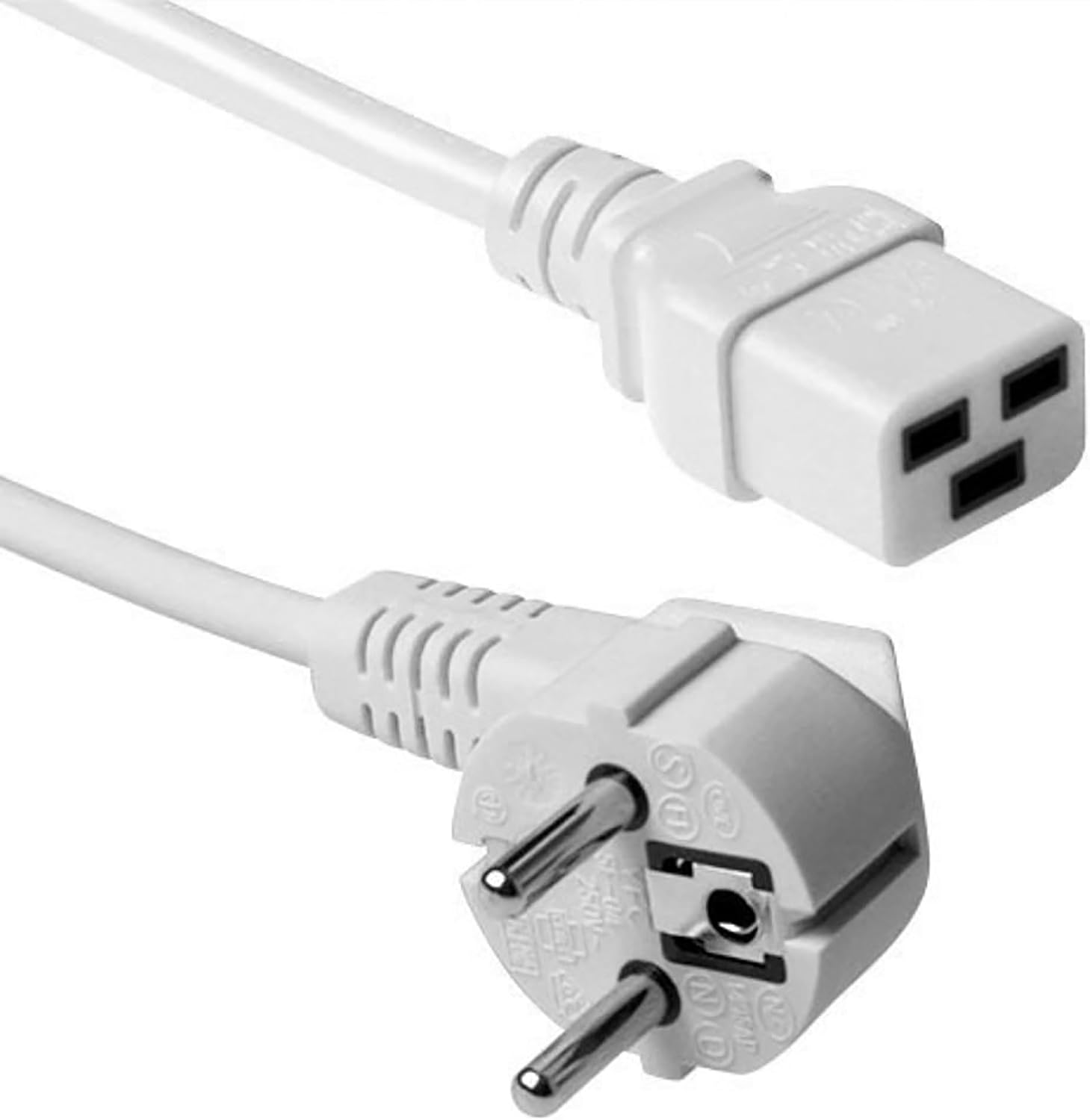 ACT - Câble d’alimentation C19 coudé 60cm blanc